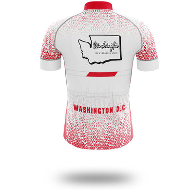 Washington DC Cycling Jersey Full Set, Washington DC Map Cycling Jersey - Short Sleeve Cycling Jersey-White