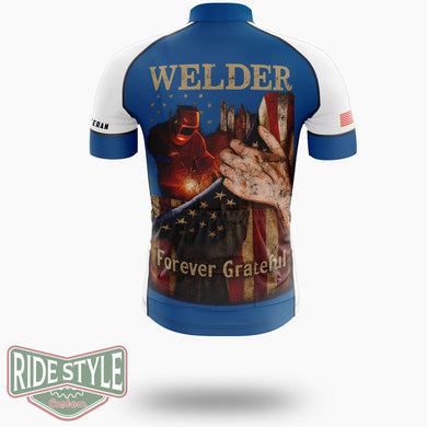 Welder American Flag Usa Cycling Jersey - Short Sleeve Cycling Jersey-White