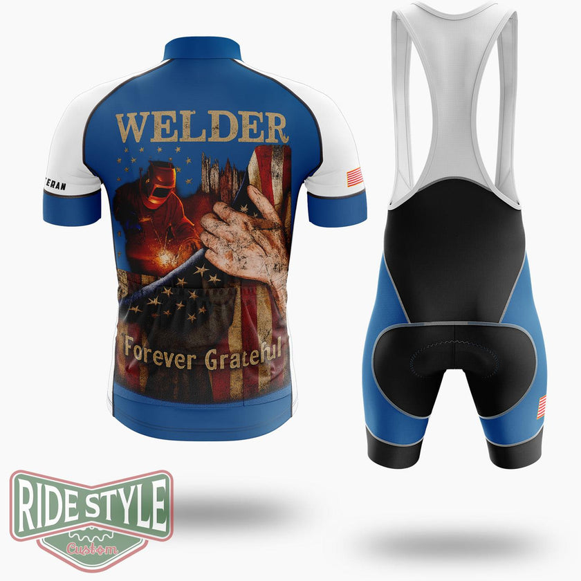 Welder American Flag Usa Cycling Jersey - Short Sleeve Cycling Jersey Kit-White