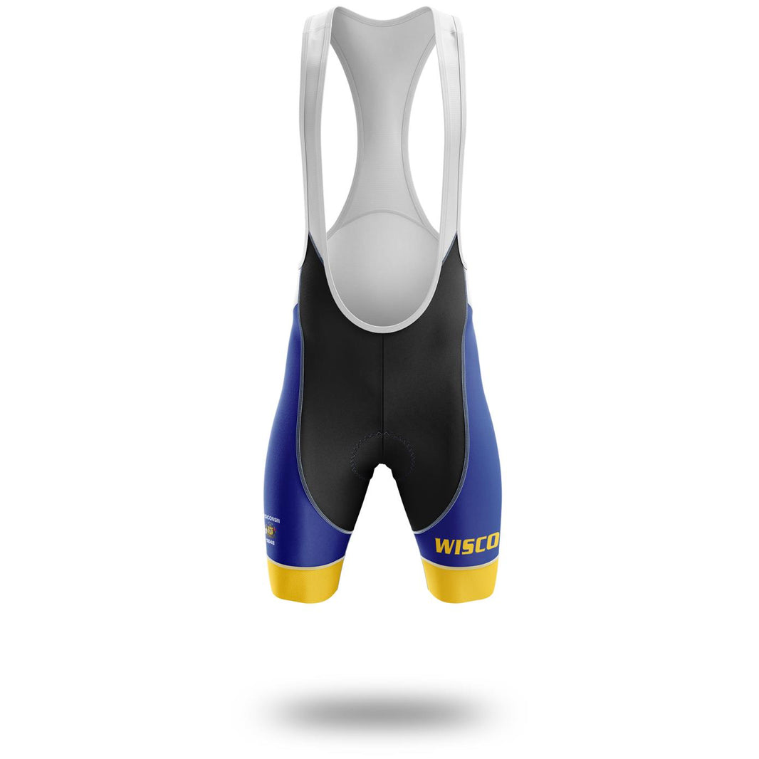 Wisconsin Flag Cycling Kit, Cycling Custom Your Name Jersey and Bib Short - Bib Shorts-White