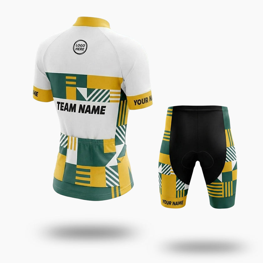 Women Cycling Jersey Custom Team Name, Logo Team and Personalized Name Jersey Full Kit - Short Sleeve Cycling Jersey Kit-White