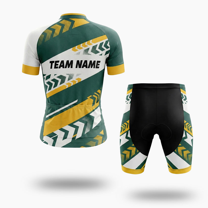 Women Cycling Jersey Green & Yellow Custom Name, Custom Team Name, Upload Team Logo Jersey - Short Sleeve Cycling Jersey Kit-White