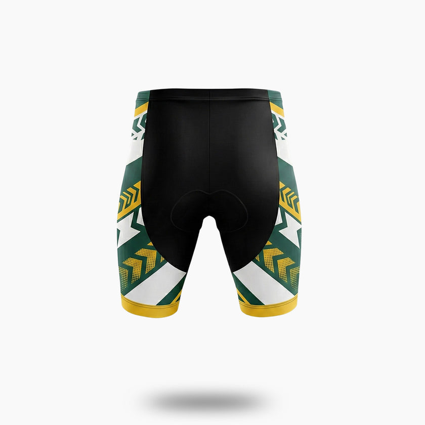 Women Cycling Jersey Green & Yellow Custom Name, Custom Team Name, Upload Team Logo Jersey - Women Shorts-White