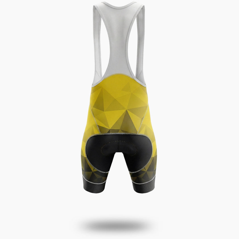 Yellow Men's Cycling Jersey Custom Name, Custom Logo Team - Bib Shorts-White