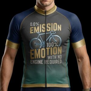 00% Emission 100% Emotion With No Engine Required Cycling Jersey, Cycling Bicycle Shirt 1