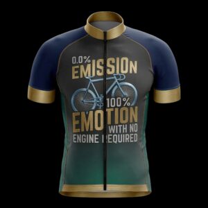 00% Emission 100% Emotion With No Engine Required Cycling Jersey, Cycling Bicycle Shirt - Men's Short Sleeve Jersey - S
