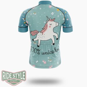 100% Unicorn Cycling Jersey Kit, Bicycle Clothing - Short Sleeve Cycling Jersey-White