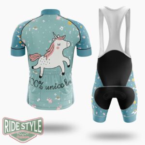100% Unicorn Cycling Jersey Kit, Bicycle Clothing - Short Sleeve Cycling Jersey Kit-White