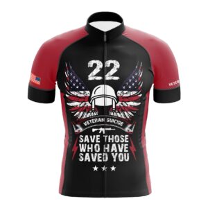 22 A Day Veteran Suicide Awareness, Save Those Who Have Saved You Cycling Jersey