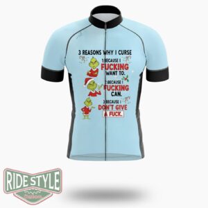 3 Reasons Why I Curse Fucking, Don't Give A Fuck Cycling Jersey Kit - Short Sleeve Cycling Jersey-White