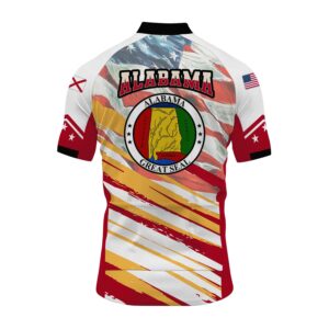 Alabama States Cycling Jersey, USA Flag Men Women Jersey Full Kit - Short Sleeve Cycling Jersey-White
