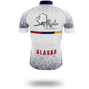Alaska Cycling Jersey, Alaska State Map Cycling Jersey - Short Sleeve Cycling Jersey-White