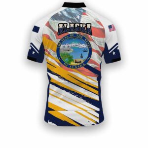 Alaska States Cycling Jersey, USA Flag Men Women Jersey Full Kit - Short Sleeve Cycling Jersey-White