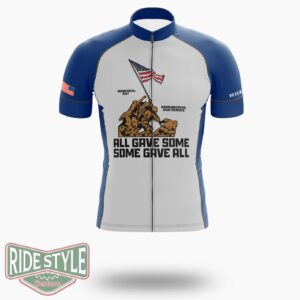 All Gave Some Some Gave All Soldiers Us Flag Memorial Day Cycling Jersey Kit - Short Sleeve Cycling Jersey-White