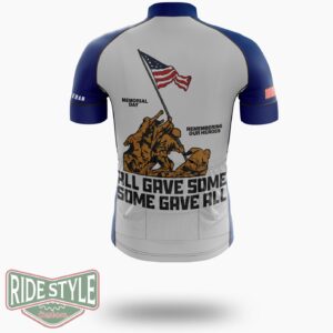 All Gave Some Some Gave All Soldiers Us Flag Memorial Day Cycling Jersey Kit - Short Sleeve Cycling Jersey-White