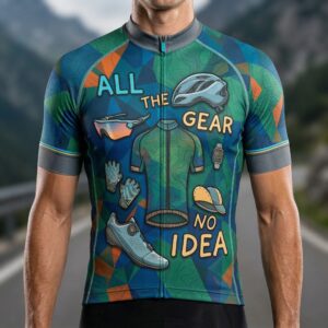 All The Gear No Idea Cycling Jersey, Cycling Bicycle Shirt 1