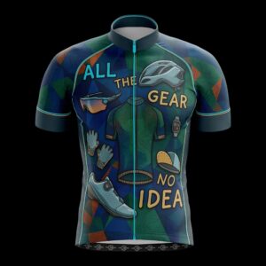 All The Gear No Idea Cycling Jersey, Cycling Bicycle Shirt - Men's Short Sleeve Jersey - S
