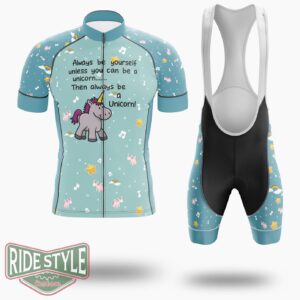 Always Be Yourself Funny Christmas Cycling Jersey Kit, Bicycle Clothing - Short Sleeve Cycling Jersey Kit-White