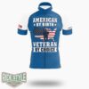 American By Birth Veteran By Choice Cycling Jersey - Short Sleeve Cycling Jersey-White