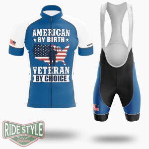 American By Birth Veteran By Choice Cycling Jersey - Short Sleeve Cycling Jersey Kit-White