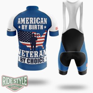 American By Birth Veteran By Choice Cycling Jersey - Short Sleeve Cycling Jersey Kit-White