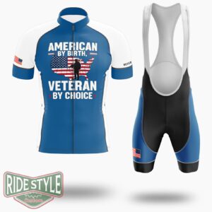 American By Birth Veteran By Choice, Veterans Day Gift For Army Navy Marines Air Force Cycling Jersey - Short Sleeve Cycling Jersey Kit-White