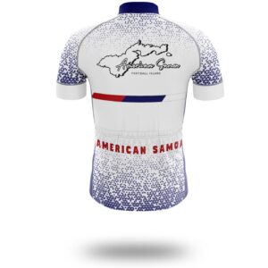 American Samoa Cycling Jersey, American Samoa State Map Cycling Jersey - Short Sleeve Cycling Jersey-White