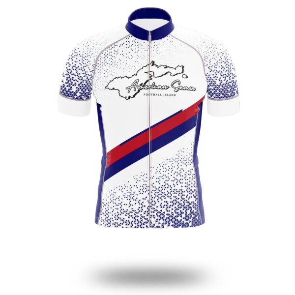 American Samoa Cycling Jersey, American Samoa State Map Cycling Jersey - Short Sleeve Cycling Jersey-White