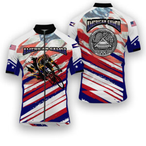 American Samoa States Cycling Jersey, USA Flag Men Women Jersey Full Kit - Short Sleeve Cycling Jersey-White
