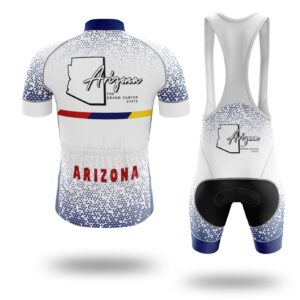 Arizona Cycling Jersey, Arizona Map Cycling Jersey or Bib Short - Short Sleeve Cycling Jersey Kit-White
