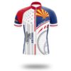 Arizona Cycling Jersey, Arizona State Flag Cycling Set - Short Sleeve Cycling Jersey-White