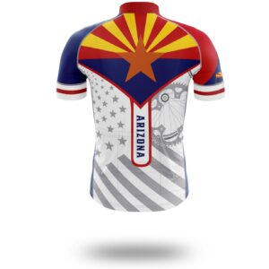 Arizona Cycling Jersey, Arizona State Flag Cycling Set - Short Sleeve Cycling Jersey-White