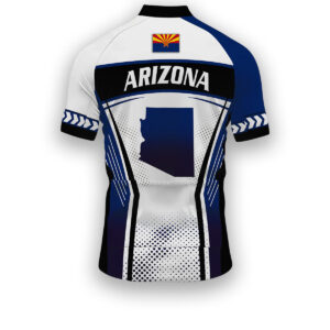 Arizona States Cycling Jersey, Maps Haftone Vintage Pattern Men Women Jersey Full Kit - Short Sleeve Cycling Jersey-White