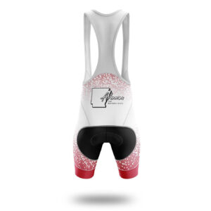 Arkansas Cycling Jersey, Arkansas Map Cycling Jersey Bib Short - Bib Shorts-White