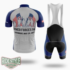 Armed Forces Day Military, May 19th Memorial Day Cycling Jersey Kit - Short Sleeve Cycling Jersey Kit-White