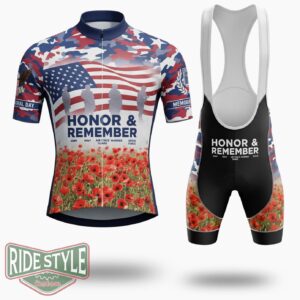 Army Memorial Day Cycling Jersey Kit - Short Sleeve Cycling Jersey Kit-White
