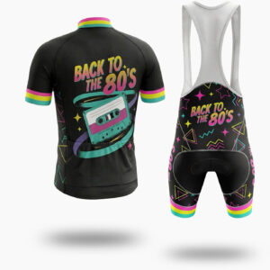 Back To The 80s, Retro Cassette Tape Memories Cycling Jersey - Short Sleeve Cycling Jersey Kit-White