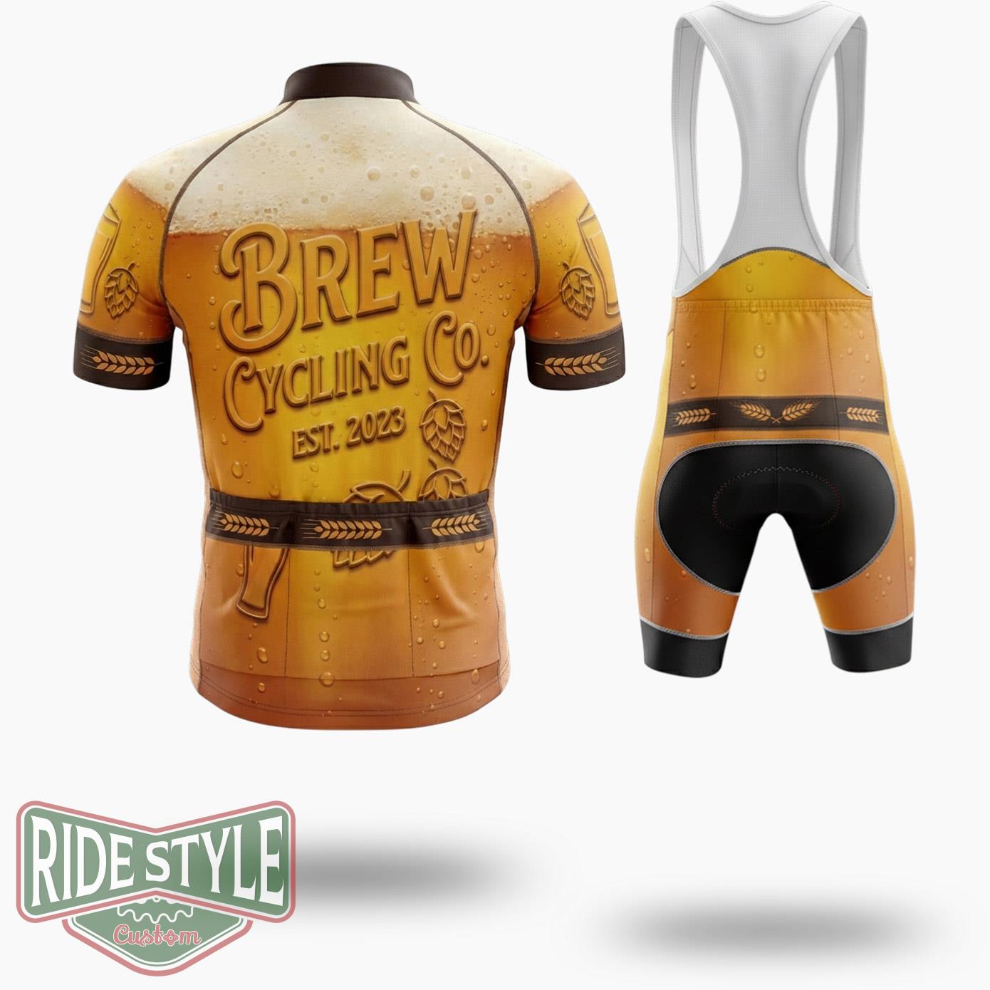 Beer Brew Cycling Co Cycling Jersey Outfit - Short Sleeve Cycling Jersey Kit-White