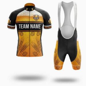 Beer Cycling Jersey Custom Team Name, Logo Team, Custom Your Name Men's Bike Jersey - Short Sleeve Cycling Jersey Kit-White