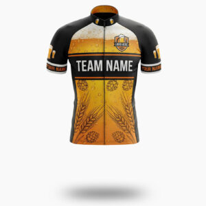 Beer Cycling Jersey Custom Team Name, Logo Team, Custom Your Name Men's Bike Jersey - Short Sleeve Cycling Jersey-White