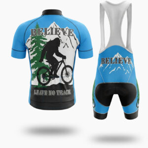 Bigfoot Mountain Men's Cycling Jersey - Believe, Leave  No Trace Bigfoot Jersey - Short Sleeve Cycling Jersey Kit-White