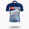 Blue Colorado Cycling Jersey, Halftone Men's Bike Jersey - Short Sleeve Cycling Jersey-White