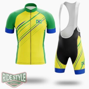 Brazil Cycling Jersey Outfit - Short Sleeve Cycling Jersey Kit-White