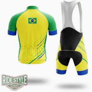 Brazil Cycling Jersey Outfit - Short Sleeve Cycling Jersey Kit-White
