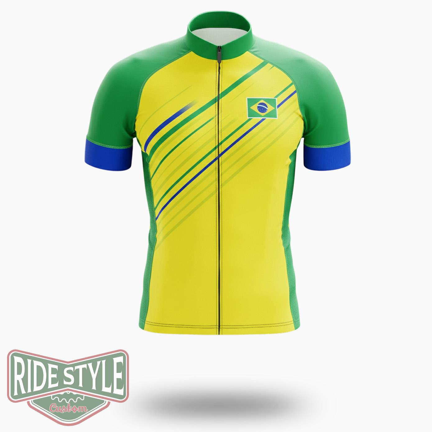 Brazil Cycling Jersey Outfit - Short Sleeve Cycling Jersey-White