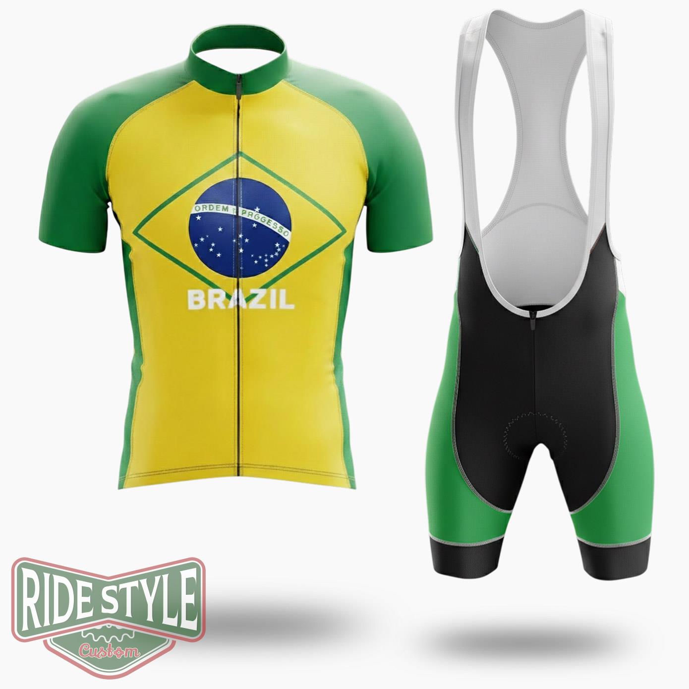 Brazil Summer Cycling Jersey Outfit - Short Sleeve Cycling Jersey Kit-White