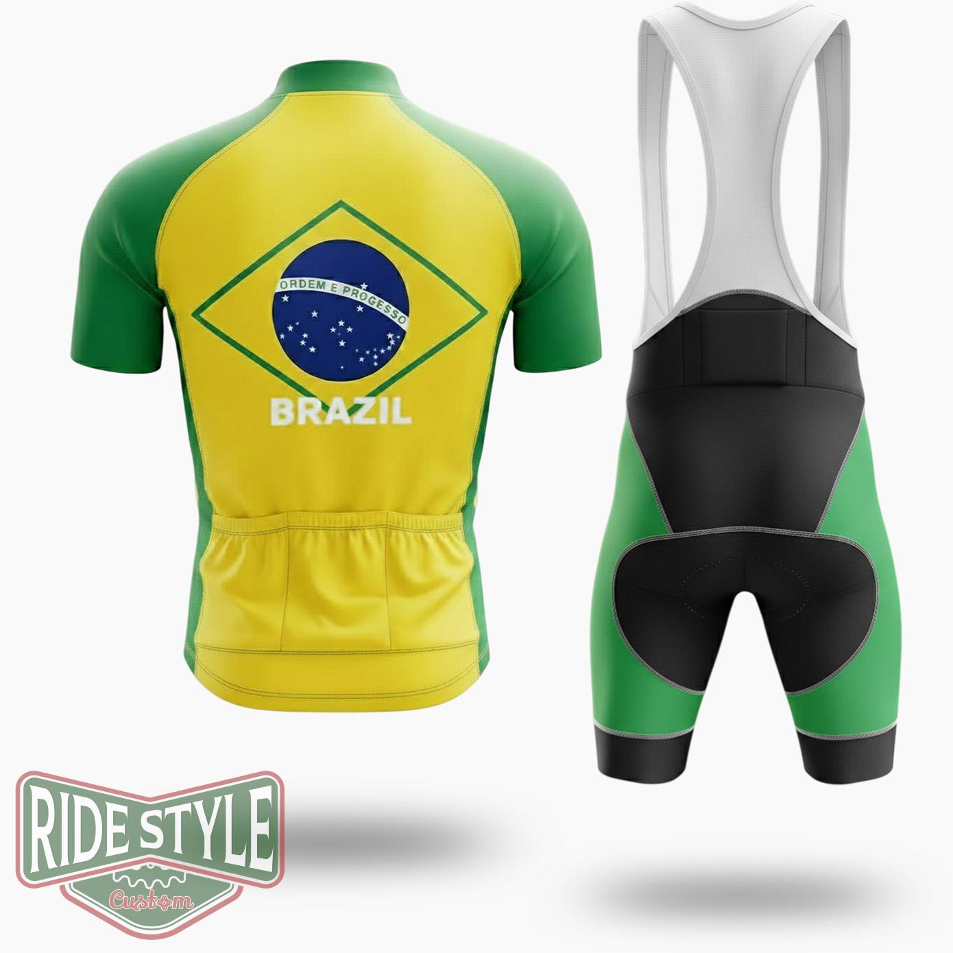Brazil Summer Cycling Jersey Outfit - Short Sleeve Cycling Jersey Kit-White