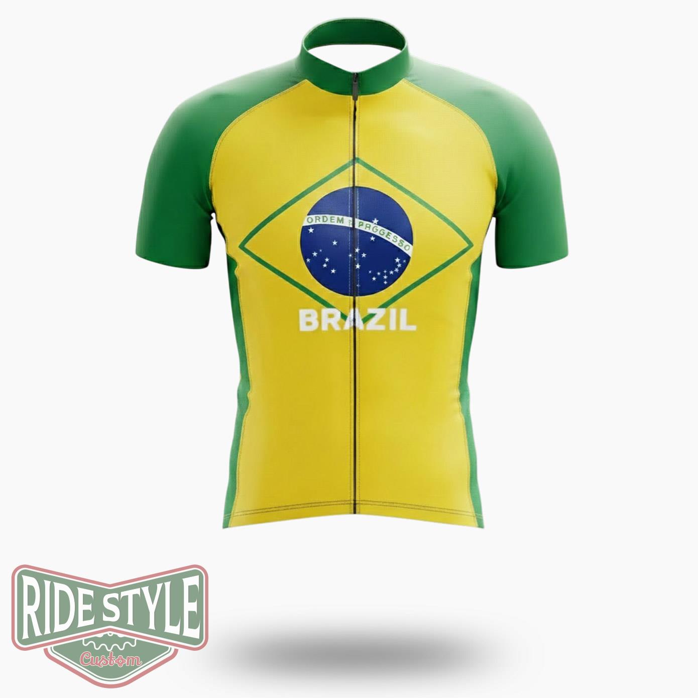 Brazil Summer Cycling Jersey Outfit - Short Sleeve Cycling Jersey-White