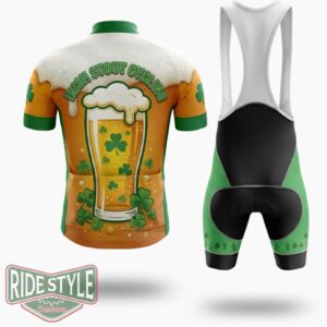 Brew & Clover Cycling Club St Patrick's Day Cycling Jersey Outfit - Short Sleeve Cycling Jersey Kit-White