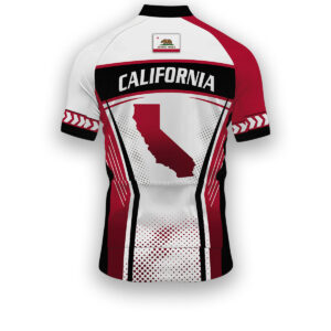 California States Cycling Jersey, Maps Haftone Vintage Pattern Men Women Jersey Full Kit - Short Sleeve Cycling Jersey-White